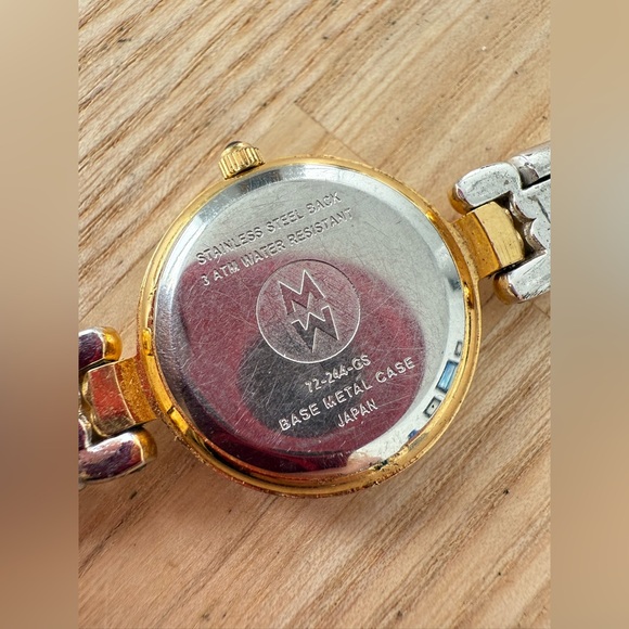 Vintage Michele ladies two toned dress watch NEW BATTERY - Picture 8 of 12